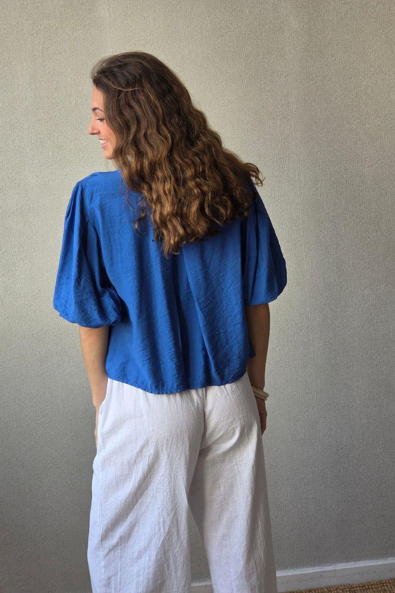 Blusa Manga Globo Azulón
