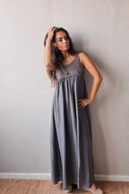 Vestido croche gris