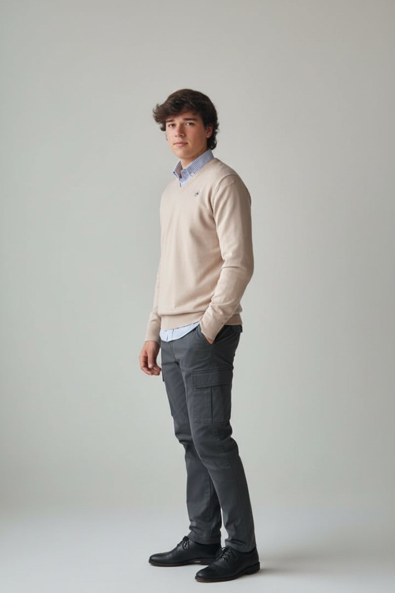 Pantalón cargo gris hombre