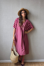Vestido rayas Frambuesa tipo kurta
