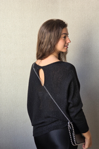 Jersey lurex manga japonesa negro