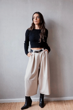 Pantalón culotte  beige