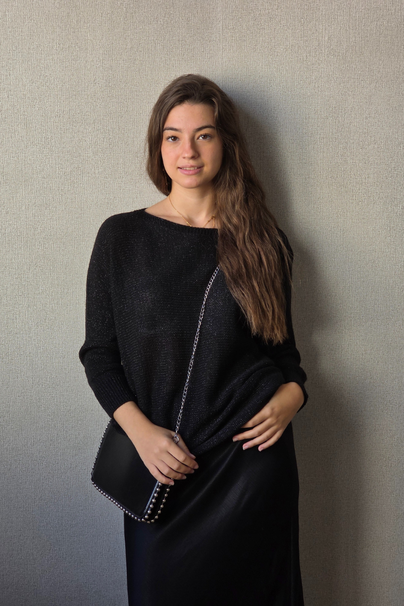 Jersey lurex manga japonesa negro