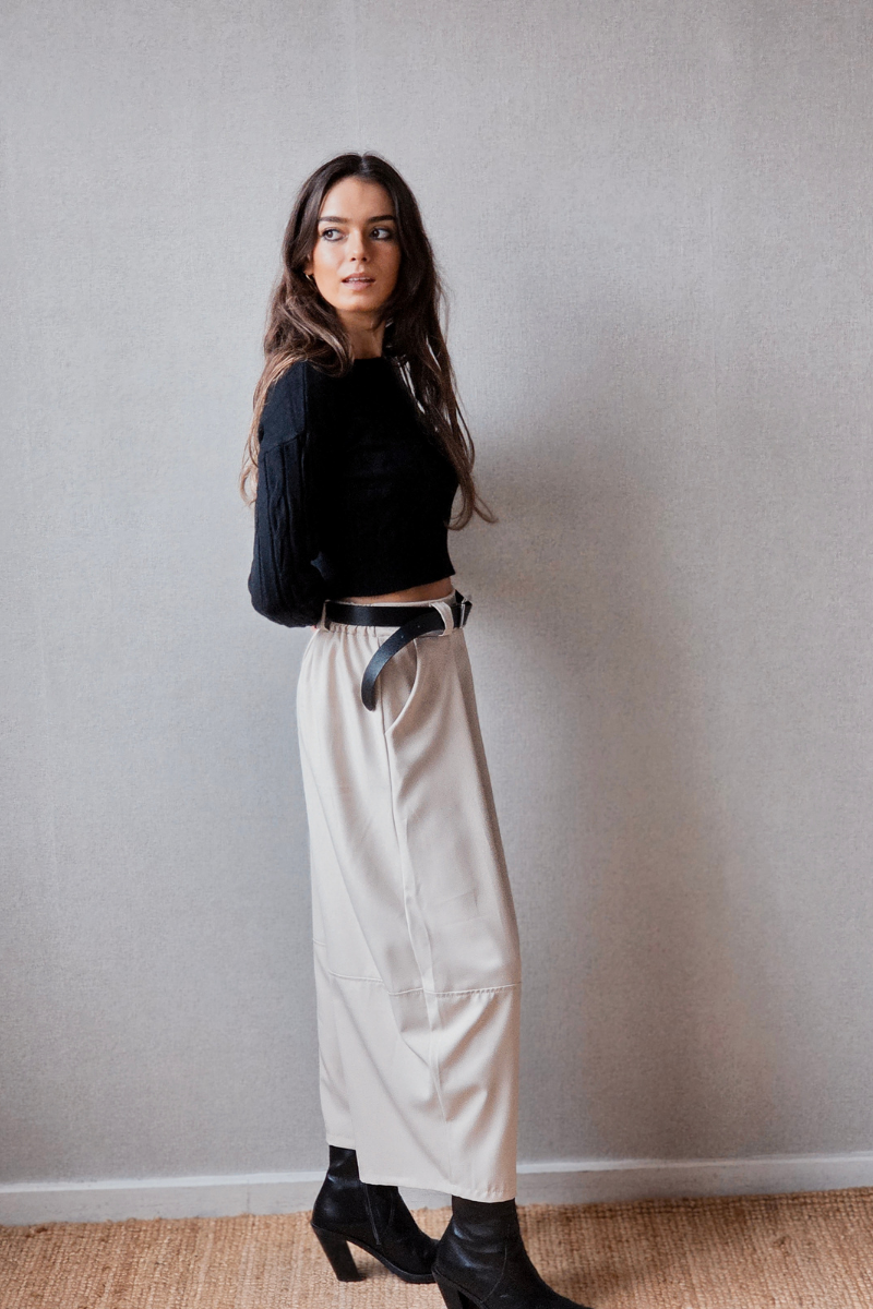 Pantalón culotte  beige