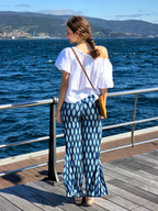 Pantalón Bandeau Estampado Marino