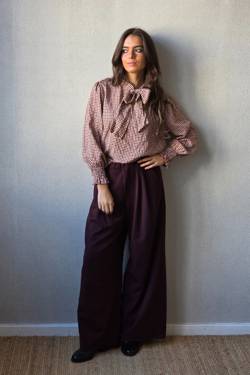 Pantalón palazzo granate