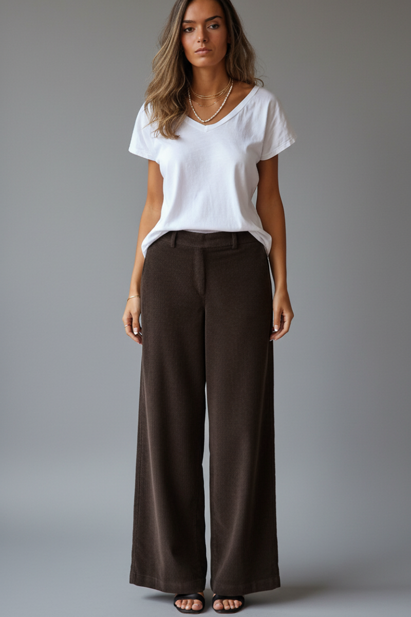 Pantalón de pana ancho marrón