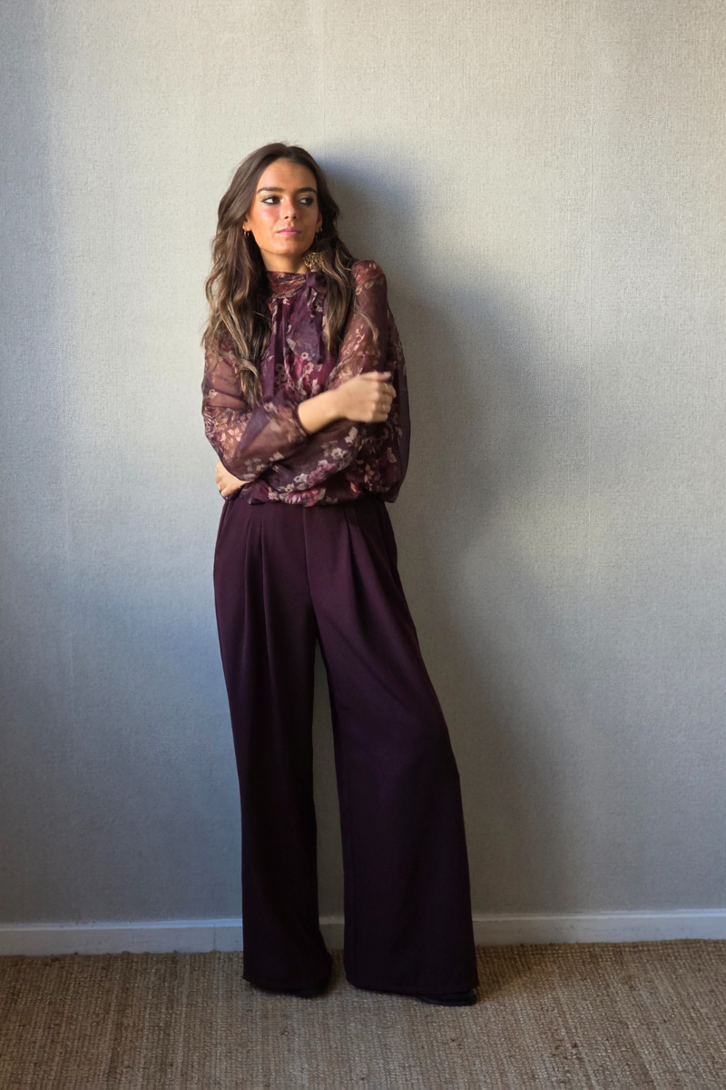 Pantalón palazzo granate