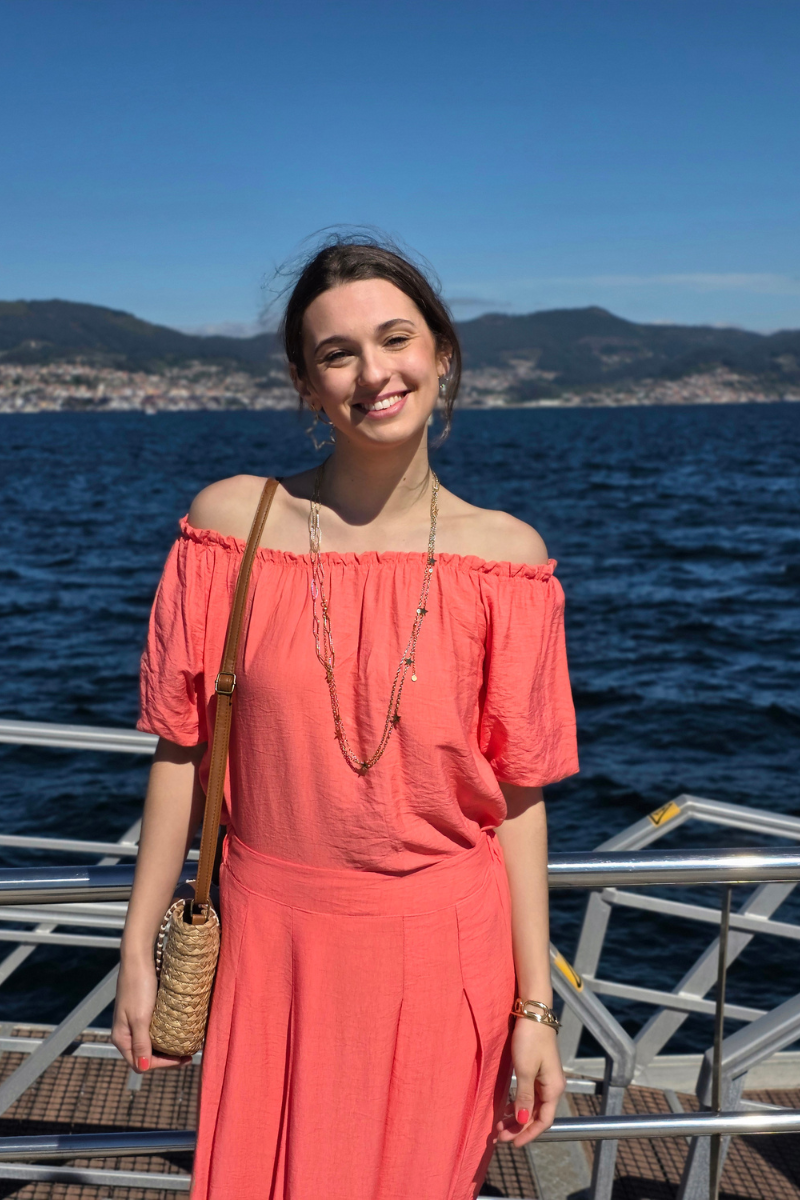 Blusa Manga Globo Palabra de Honor Coral