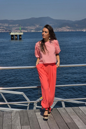Pantalón Bombacho Lazos Coral