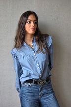 Camisa Azul Jean con Tachuelas