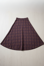 Falda larga de cuadros Altamira Burdeos