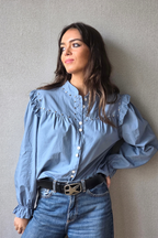 Camisa Azul Jean con Tachuelas