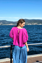 Blusa Manga Globo Magenta