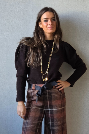 Jersey manga farol marrón chocolate