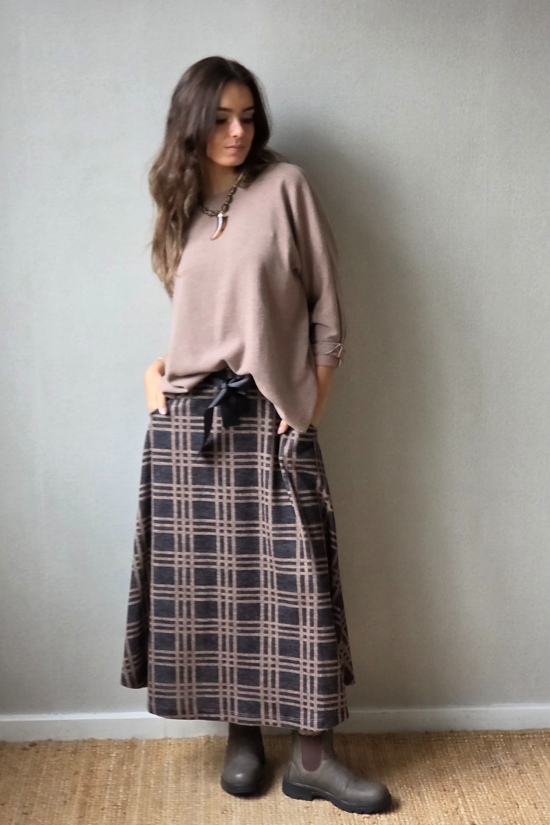 Falda de cuadros Castañar negro