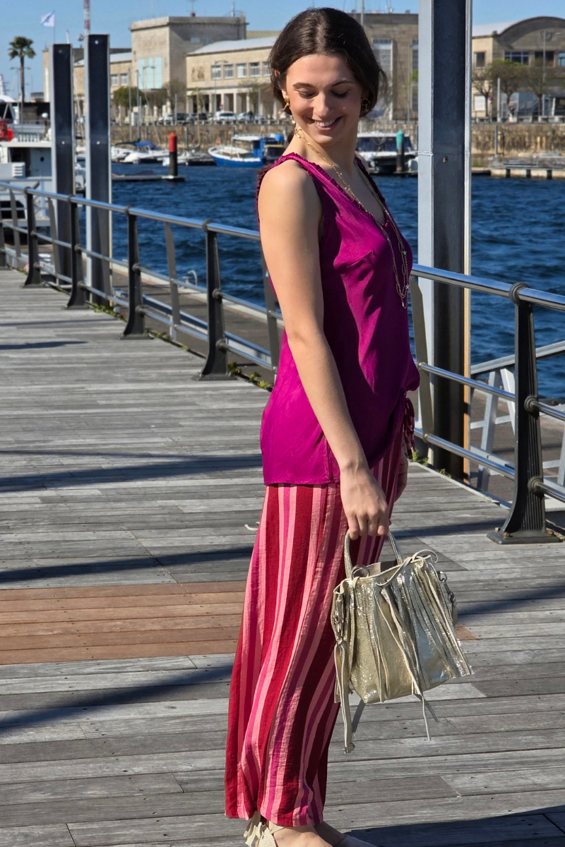 Pantalón de Rayas Rojo