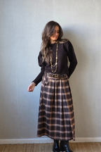 Falda tablas de cuadros chocolate y marrón