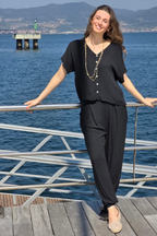 Blusa de Botones Negro