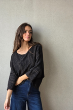 Jersey cruzado con brillo negro
