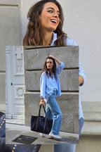 Bolso shopper tachuelas azul marino