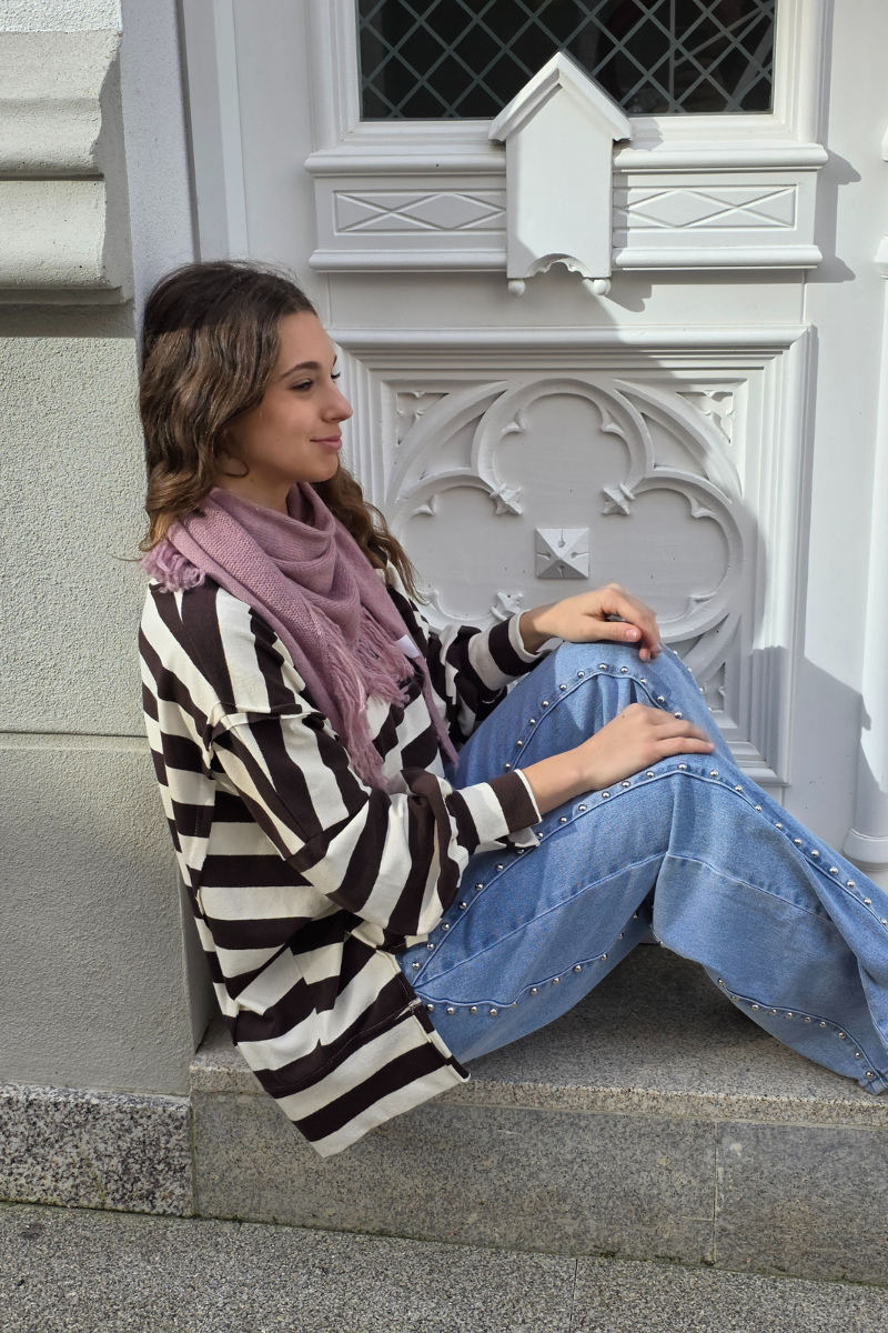 Jeans Wide con Tachuelas