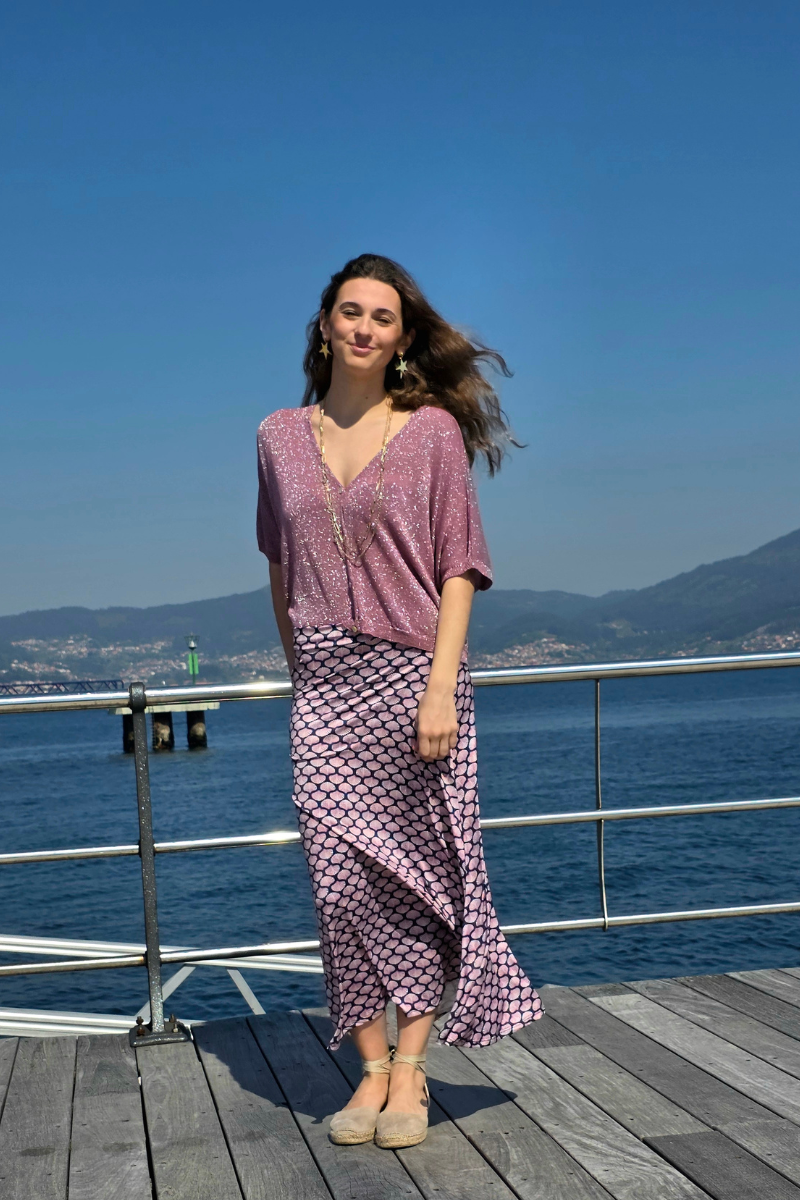 Falda Larga de Conchas Marino elástica