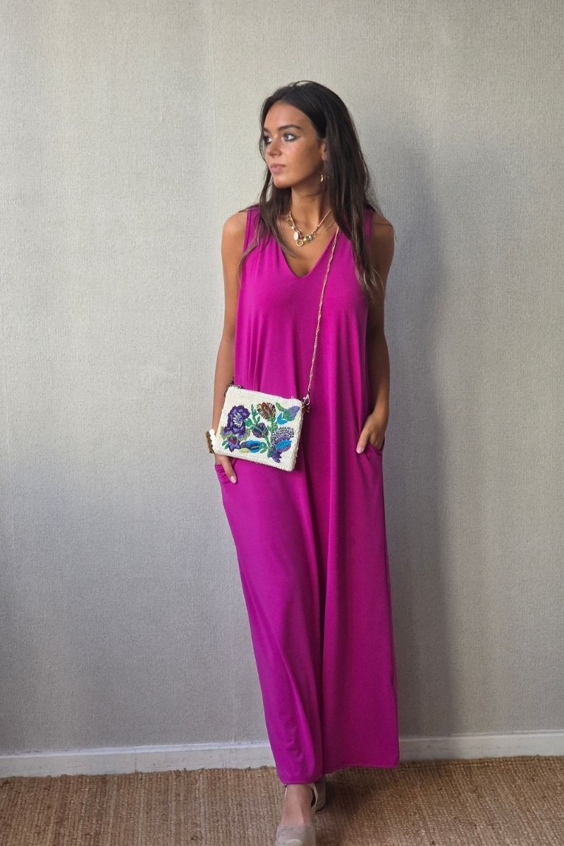 Vestido Asas con Bolsillos Magenta
