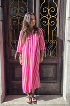 Vestido oversize tipo kurta con manga francesa naranja