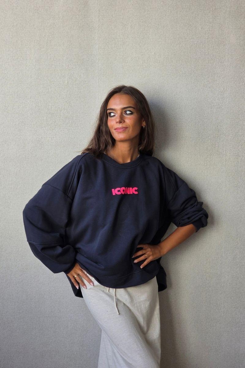 Sudadera oversize iconic fucsia