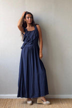 Vestido de volante y tirantes