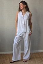 Blusa tipo lino blanca