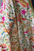 Chal de seda estampado pájaros verde andalucía
