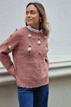 Jersey rosa con flores