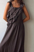 Vestido de volante y tirantes