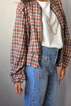 chaqueta tipo bomber de cuadros
