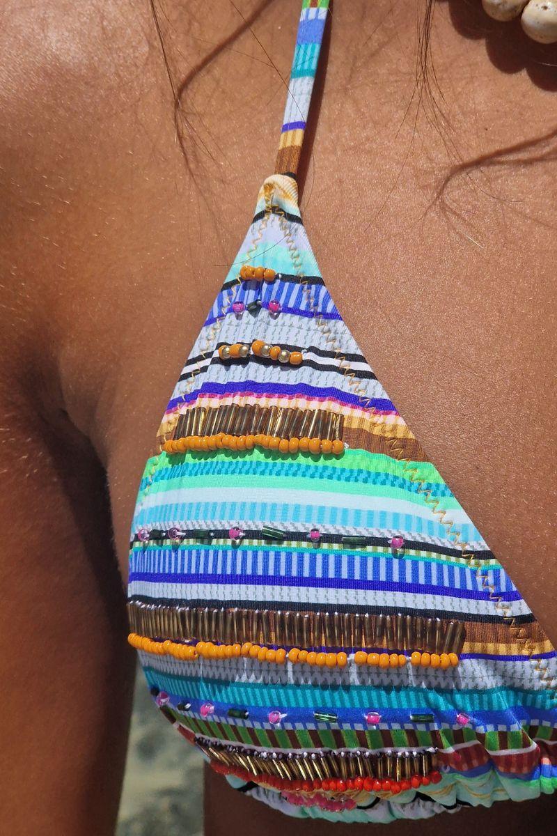 Bikini de rayas turquesa
