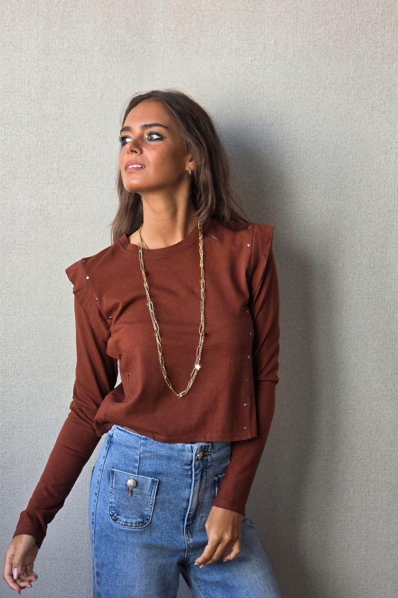 Camisa manga larga con tachas