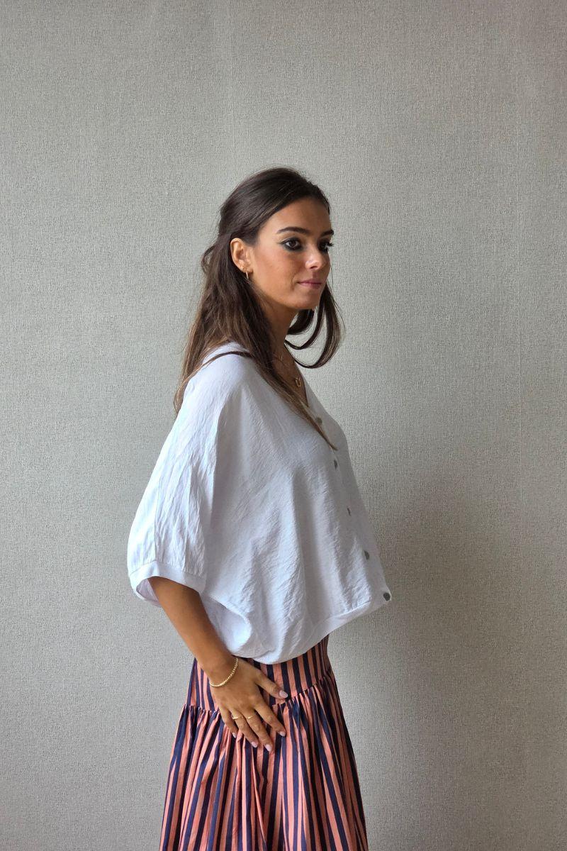 Chaqueta de botones blanca