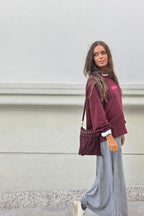 Sudadera oversize iconic granate