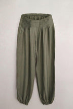 Pantalón jaretas bombacho salvia