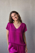 Blusa seda 3 botones