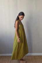 Vestido crochet verde oliva