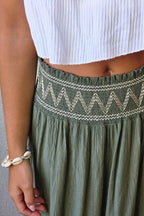 Falda bámbula zigzag militar
