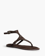 Sandalia con tachas chocolate