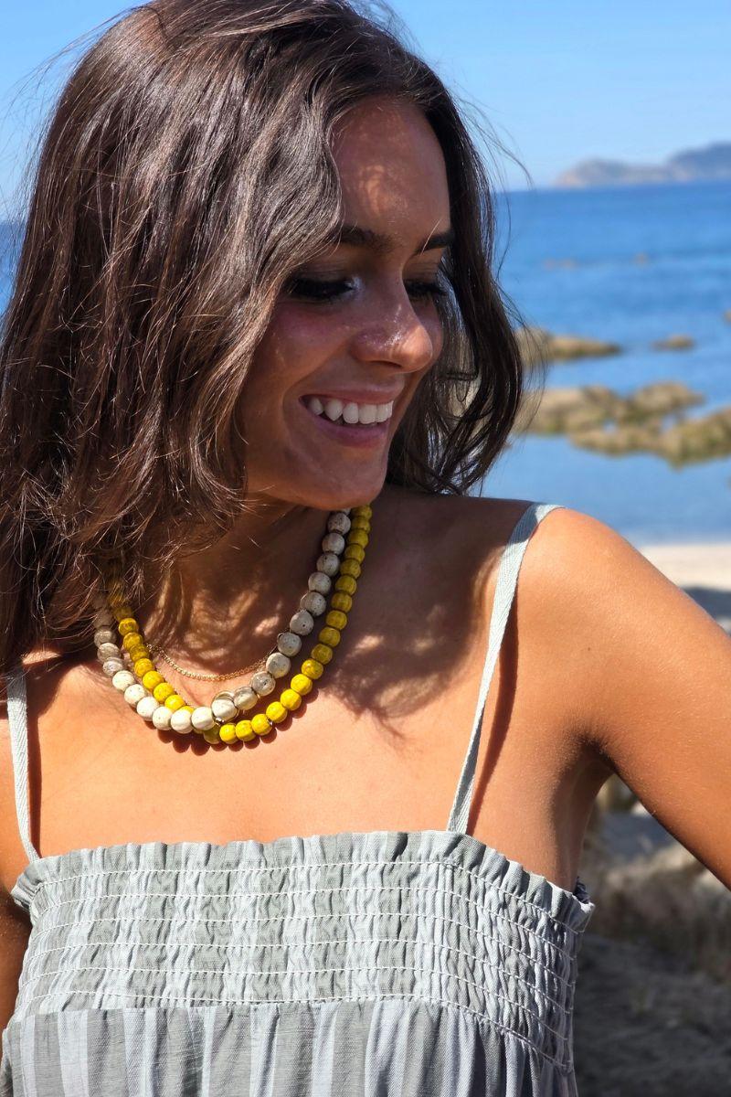 Vestido rayas tirantes con frunce