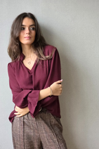 Blusa crepe granate