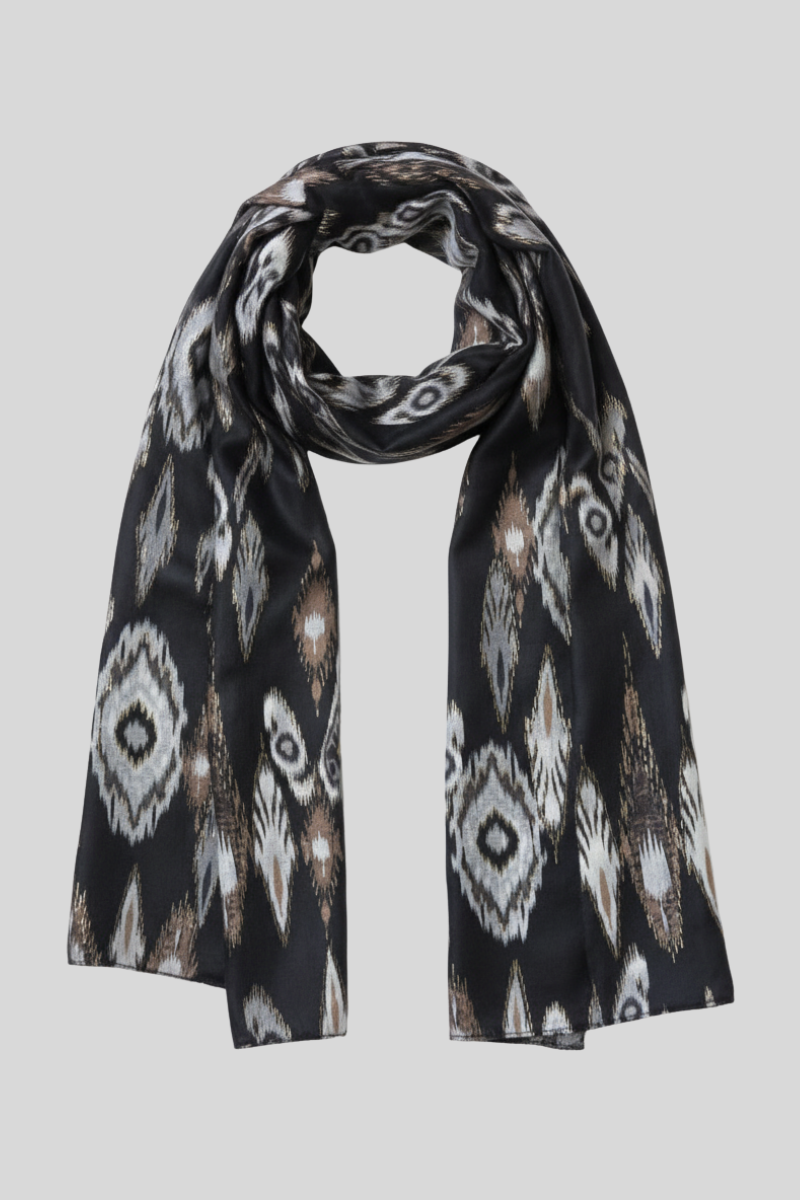 Fular ikat negro