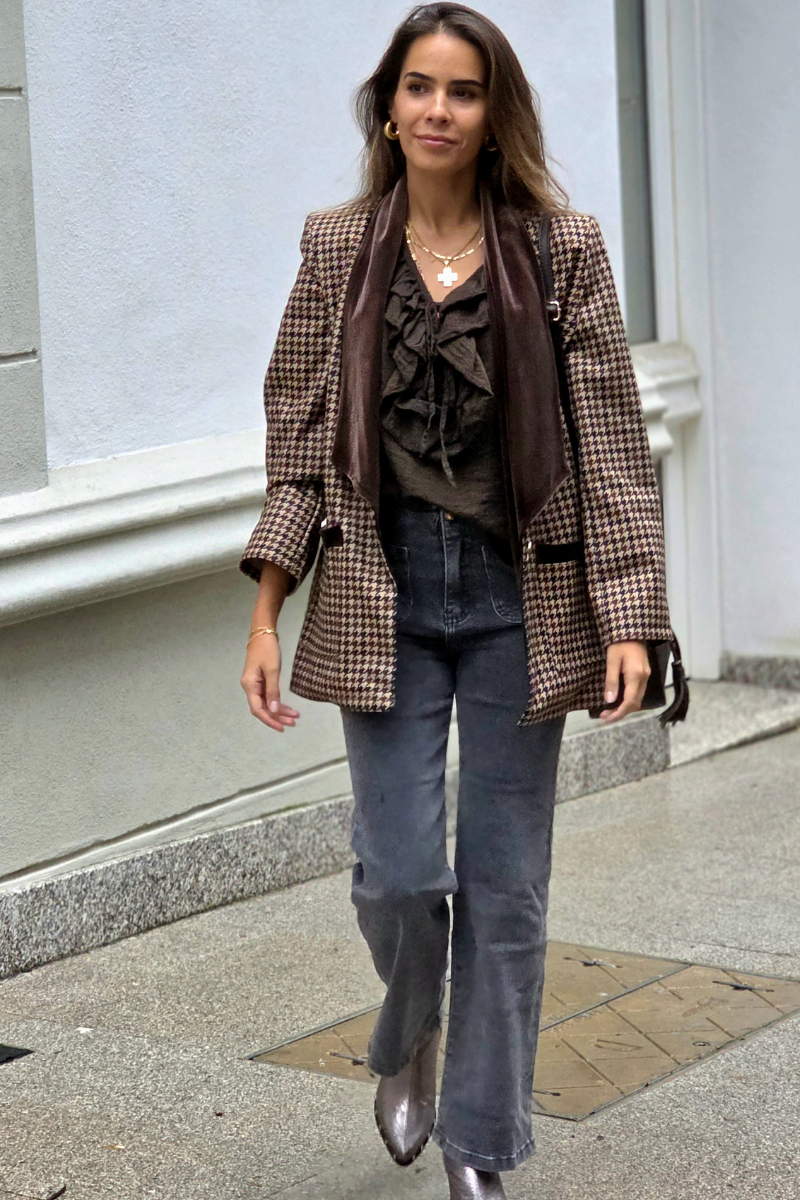 Vaquero gris con bolsillos delanteros wide-leg