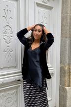 Falda larga Lola de lunares negra